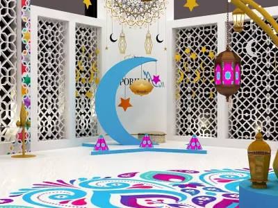 Transmission Set islamic interior design 3D model