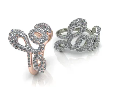 Love Ring Pave 3D print model