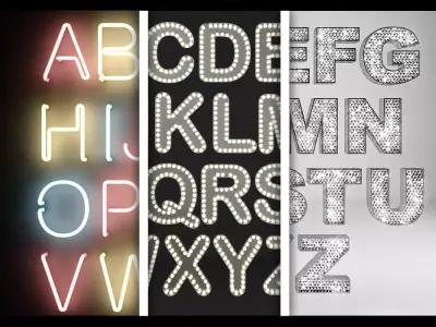 Lit Typography Collection 3D model