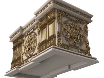 Chest 02 White Low-poly 3D model