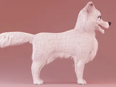 Cute 3D Dog Model - Boo - Cute 3D Dog Model with fur for blender Low-poly 3D model