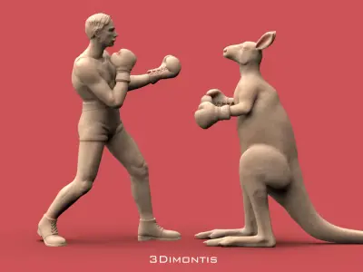 Boxer vs Kangaroo 3D print model