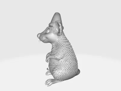 Christmas Mouse Festive Holiday Mouse Santa Hat Mouse  3D print model