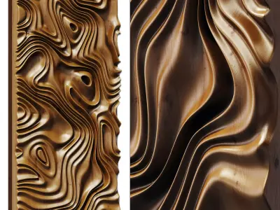 Parametric liquid wood line panel n1 3D model