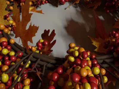 Autumn wreath 3D model