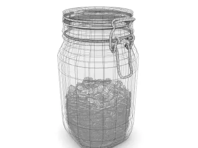 Glass Jar with farfalla pasta  3D model