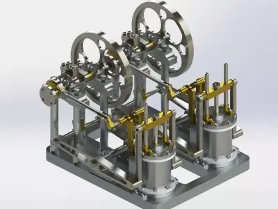 A TWIN CYLINDER SIDE BEAM STEAM ENGINE 3D model