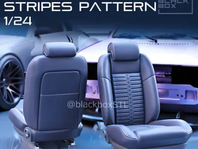 BB04a Stripes Pattern Seat FOR DIECAST AND MODELKITS 1-24th 3D print model