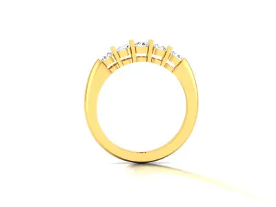 Band 3dm Render Details gold five stone diamond ring 3D print model purchase