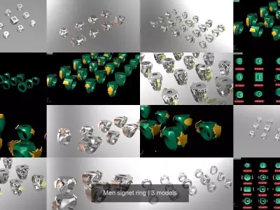 Men signet ring 3D Model Pack