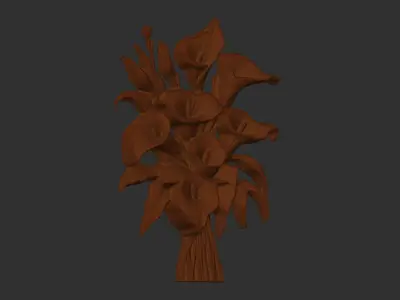 Calla lily flower cnc model 3D print model