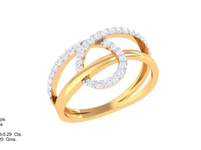 Diamond Infinity Loop Ring 3D Model - Intertwined Crossover Band Free 3D print model
