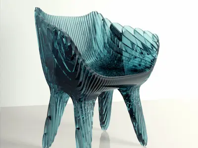 Parametric Office chair 05 cnc plans dxf files for laser and cnc 3D model