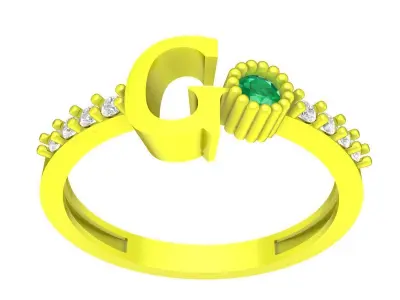 Luxury Letter G Ring 3D Jewelry Model 4368 3D print model
