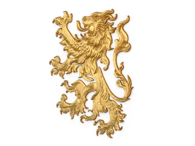 Heraldry Lion 02 3D print model