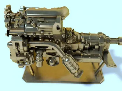 car Engine for 3Dprint 3D print model