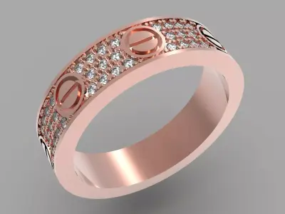 Love Paved Wedding Ring 18 1mm 3D print model