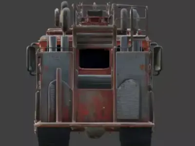 Wrecked Fire Truck 3D Model Low-poly 3D model