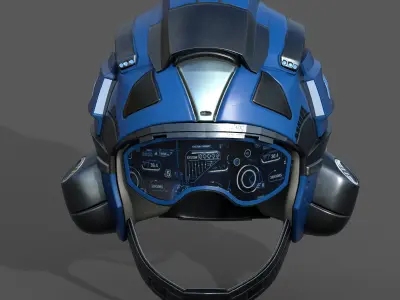 Helmet scifi pilot fantasy human protection soldier combat  Low-poly 3D model