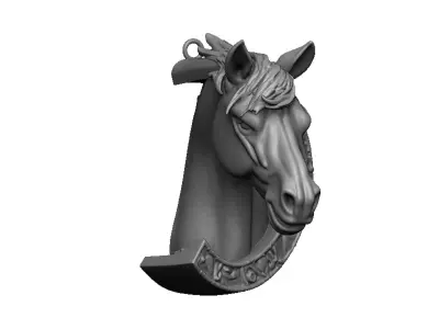 horse with horse shoe 3D print model