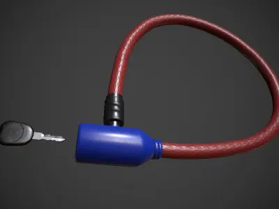 Bike Lock Low-poly 3D model