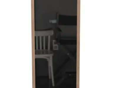 Oak Light Frame Wall Mirror 3D model