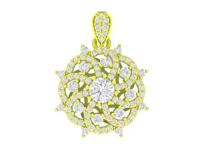 A7463 HongKong Style Luxury Diamond Women Pendant 3D print model