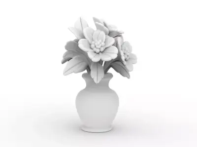 Flowers in Vase 3D Printable 3D print model