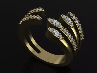 Jewelry Ring Gold KJ-61 3D print model