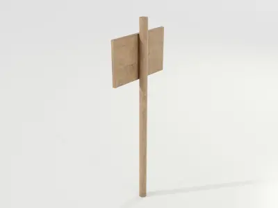Simple Wooden Sign Free 3D model