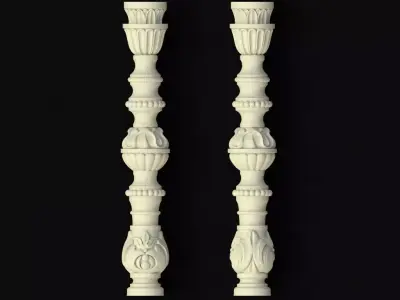 antique baluster 3D model 5