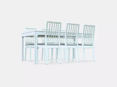 EKEDALEN - EKEDALEN Table and 6 chairs 1 Low-poly 3D model