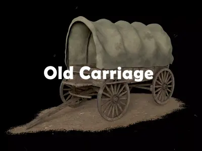 Old Carriage Realistic 3D Model 3D model