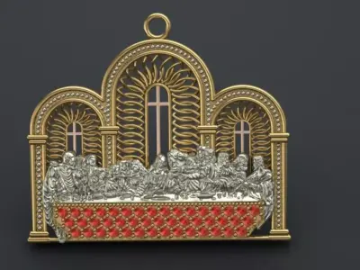 The Last Supper pendant 3D print model