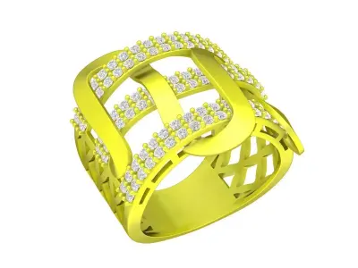 A6056 Art Diamond Women Fashion Ring 3D print model