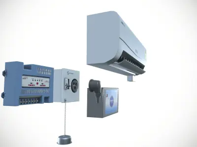 Wall Mount Split Air Conditioner Indoor Unit Low-poly 3D model
