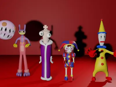 THE AMAZING DIGITAL CIRCUS SET1 for Painting 3D print model