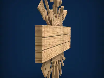 Carved panel painting STL 3D model 5