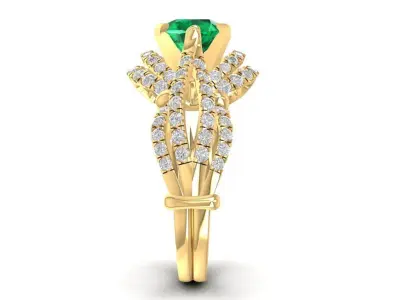 Luxury Twisted Halo Gemstone Ring for Women 941 3D print model