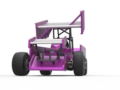 Northeast Outlaw Dirt Modified stock car V2 Scale 1 to 25 3D print model