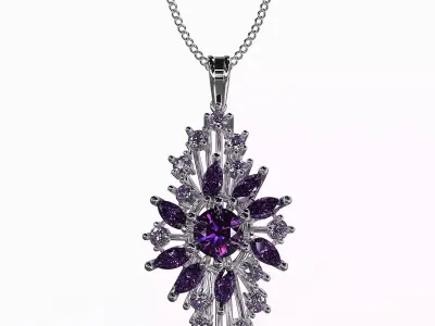 diamond pendant necklace  3D print model
