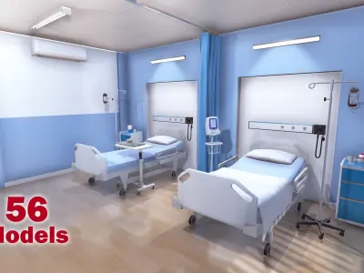 Hospital Room 2 Low-poly 3D model
