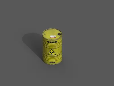 Barrel radiation - PBR Game Ready model Low-poly 3D model