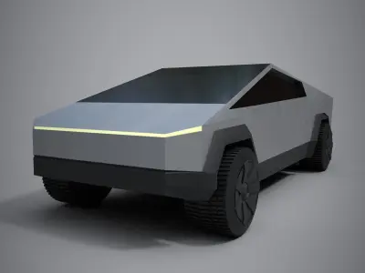 Tesla Cybertruck Low-poly 3D model 5