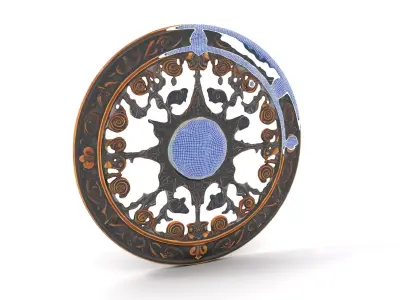 Ornate Bronze Medallion model pack Low-poly 3D model