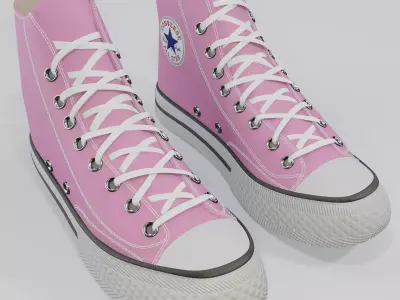 Basketball Leather Shoes Converse All Star Pink 3D model