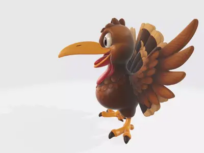 Cute Cartoon Turkey Model Thanksgiving Decoration 3D print model