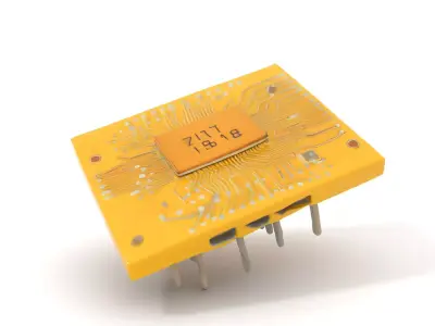 Golden Circuit Board model pack Low-poly 3D model