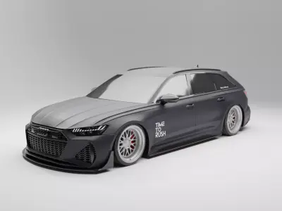 Audi RS 6 Avant with TTR Body Kit Low-poly 3D model