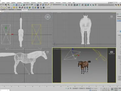 Realistic Rigged Horse  3D model